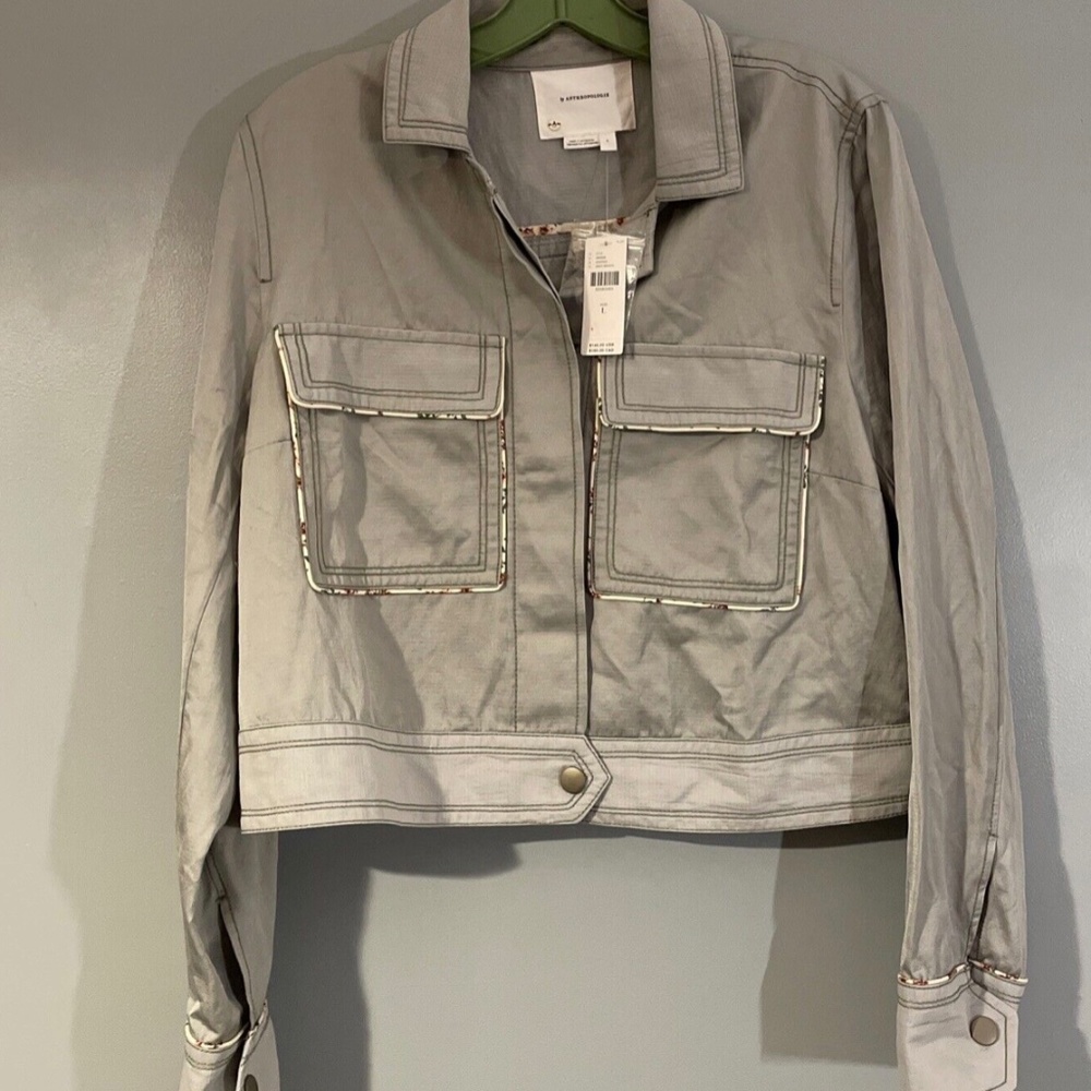 GORGEOUS NEW Anthropologie linen-mix jacket large.